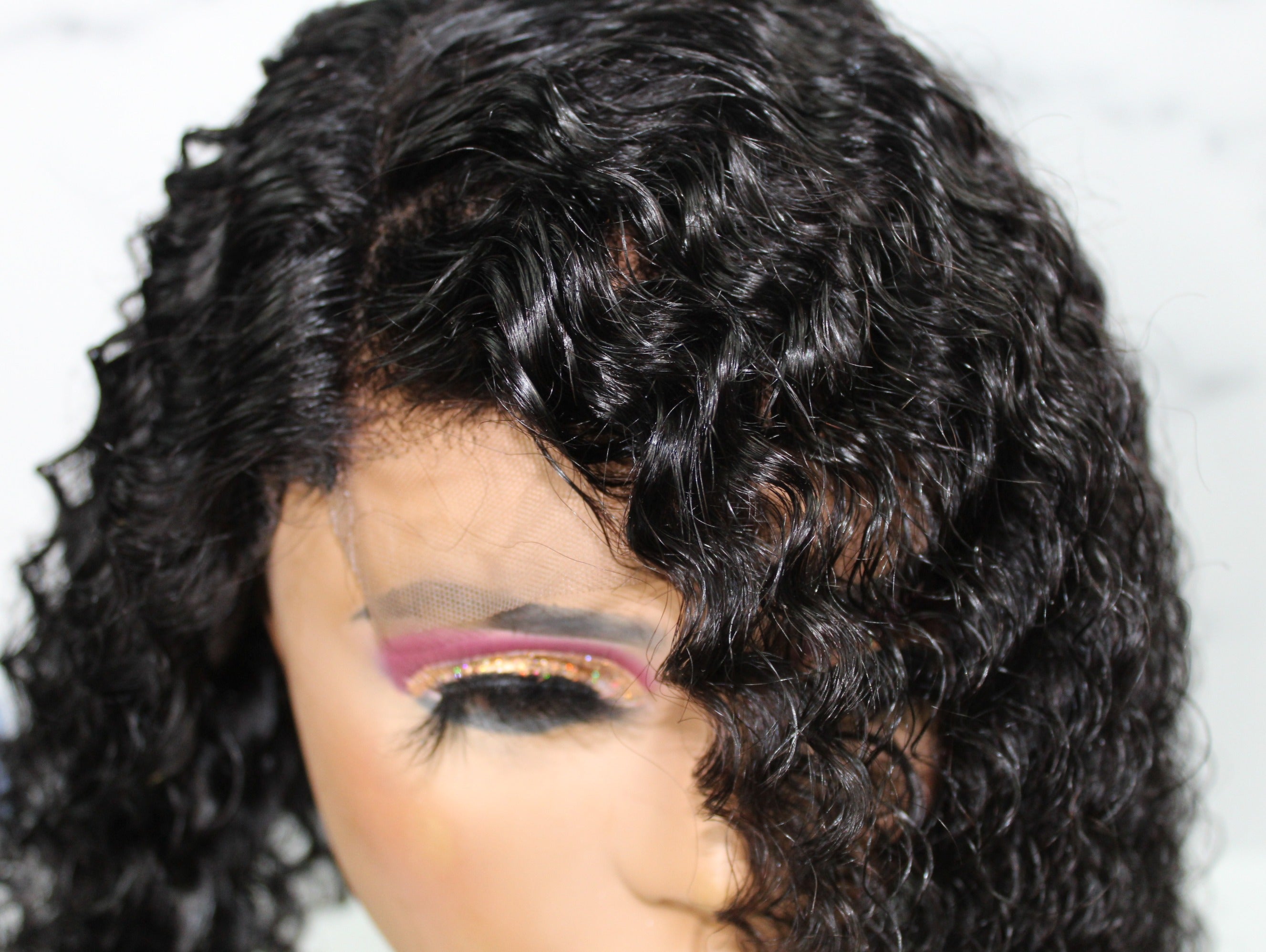 5x5 Transparent Lace Closure Deep Wave Wig